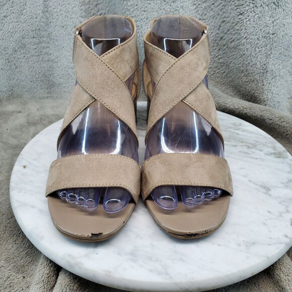 Naturalizer Shoes Womens Size 6 Brown Faux Leather Adele Cross Strap Sandals - Picture 5 of 10